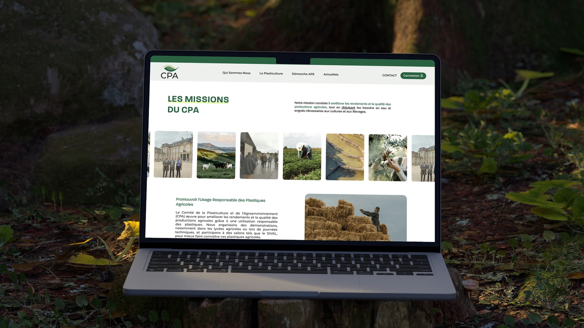 Site web du CPA présenté sur un ordinateur portable